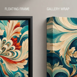 The Flourish of Versailles - TooplesArt - floating frame vs gallery wrap detail