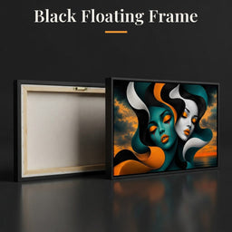 The Lovers Who Never Spoke - TooplesArt - Black Floating Frame back and front