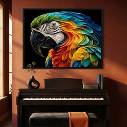 The Ribbon Feather Macaw - TooplesArt - room mockup 5