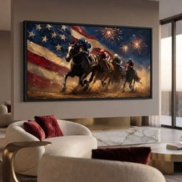 Thundering Hooves Under Patriotic Skies - room mockup 1