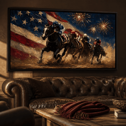 Thundering Hooves Under Patriotic Skies - room mockup 1