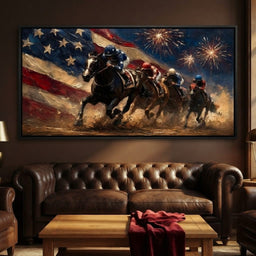 Thundering Hooves Under Patriotic Skies - room mockup 2
