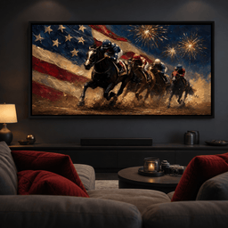 Thundering Hooves Under Patriotic Skies - room mockup 2