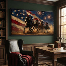 Thundering Hooves Under Patriotic Skies - room mockup 3