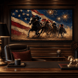 Thundering Hooves Under Patriotic Skies - room mockup 3