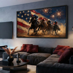 Thundering Hooves Under Patriotic Skies - room mockup 4