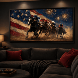 Thundering Hooves Under Patriotic Skies - room mockup 4