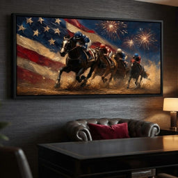 Thundering Hooves Under Patriotic Skies - room mockup 5