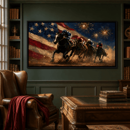 Thundering Hooves Under Patriotic Skies - room mockup 5