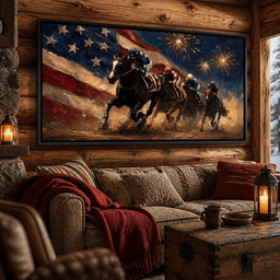Thundering Hooves Under Patriotic Skies - room mockup 7