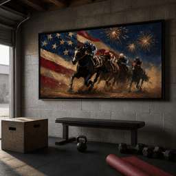 Thundering Hooves Under Patriotic Skies - room mockup 10