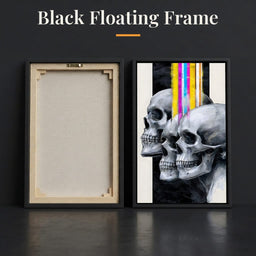 Trilogy of Modern Mortality - Black Floating Frame back and front