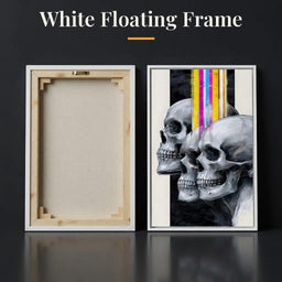Trilogy of Modern Mortality - White Floating Frame back and front