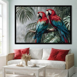 Tropical Macaw Duo Rainforest - room mockup 1