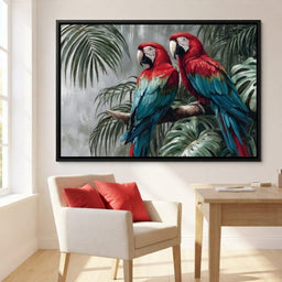 Tropical Macaw Duo Rainforest - room mockup 6