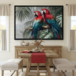 Tropical Macaw Duo Rainforest - room mockup 8