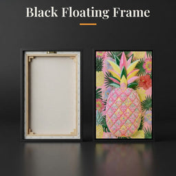 Tropical Solstice Island Pineapple - Black Floating Frame back and front