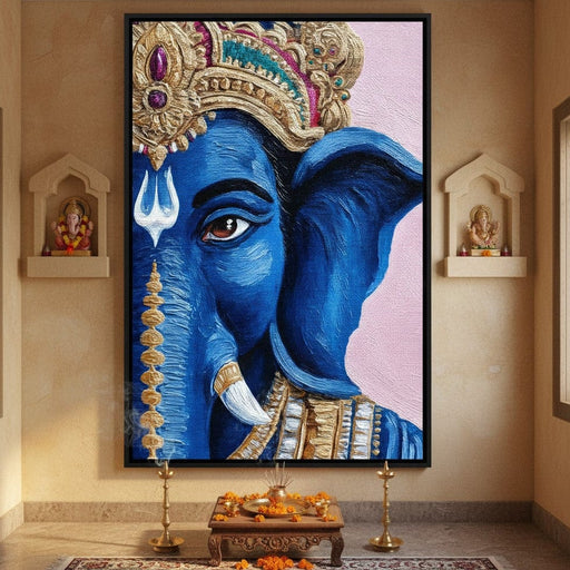 Lord Ganesha Blue Majesty Canvas Print