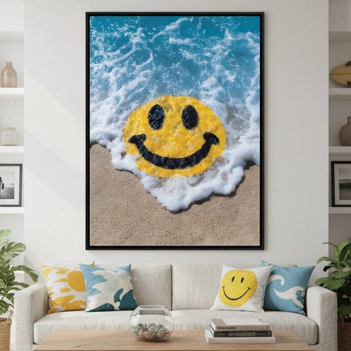 Radiant Beach Wave Smile Burst Canvas Print