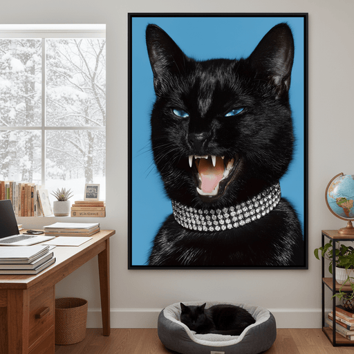 Fierce Midnight Feline Glamour Canvas Print