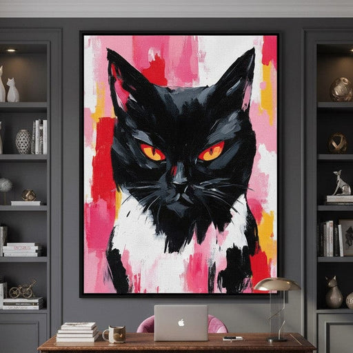 Nocturnal Panther Kitty Fire Eyes Canvas Print