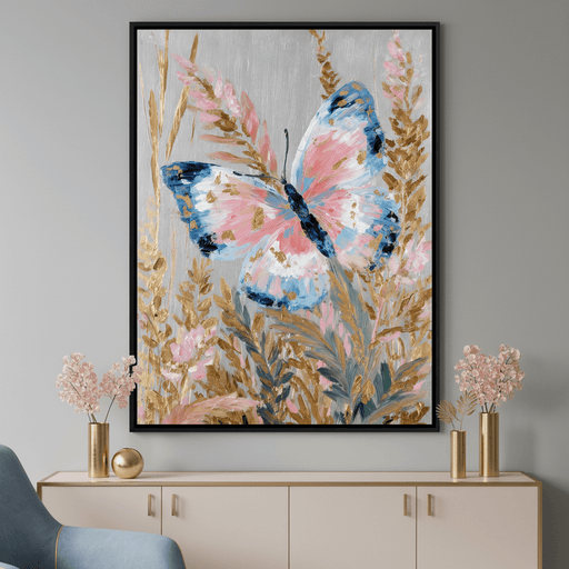 Abstract Golden Butterfly Garden Canvas Print