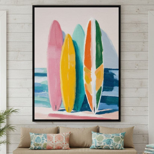 Seaside Surfboards Canvas Print