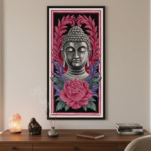 Tranquil Buddha Peony Garden Canvas Print