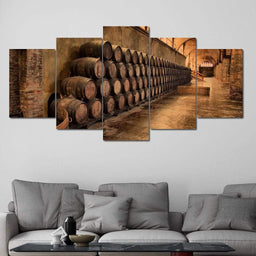 Limited Edition - Wine Wall Art 5 Multi Panel Canvas Wall Art - NicheCanvas