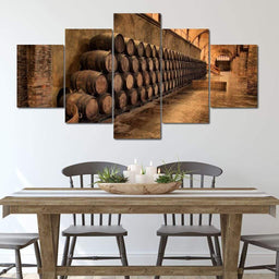 Limited Edition - Wine Wall Art 5 Multi Panel Canvas Wall Art - NicheCanvas