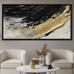 Golden Current Abstract Landscape