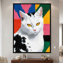 Colorful Cat Pop Style Portrait