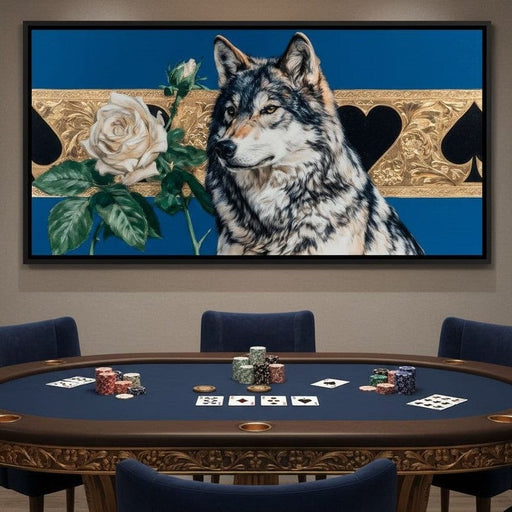Wolf Regal Ivory Rose Saga Canvas Print