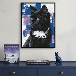 Nocturnal Blue Eyed Feline Portrait