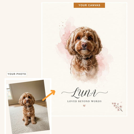 The Watercolor Name Pet Canvas Print