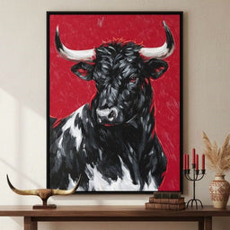 Bold Horned Bull Portrait