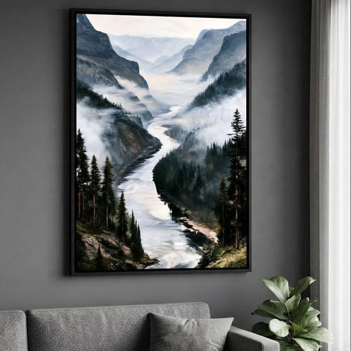 Where Silent Waters Meet The Peak Canvas Print
