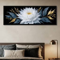 White Lotus Gold Night Garden - bedroom mockup