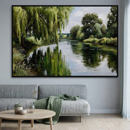 Willow Reflections Along Riverbank - room mockup 1