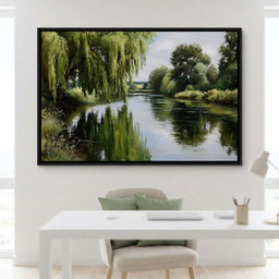 Willow Reflections Along Riverbank - room mockup 11
