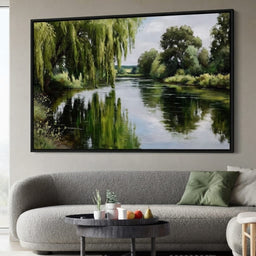 Willow Reflections Along Riverbank - room mockup 12