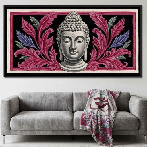 Peaceful Buddha Floral Tranquil Zen Canvas Print