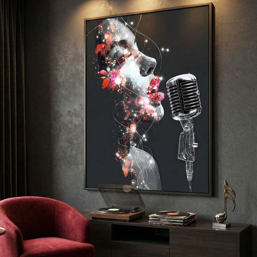 Cosmic Vocalist Neon Kiss Canvas Print