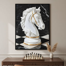 Gilded Knight on Marble Board