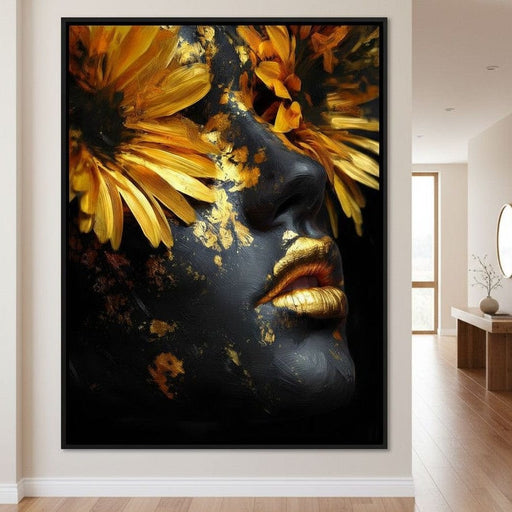 Golden Petals Midnight Muse Canvas Print