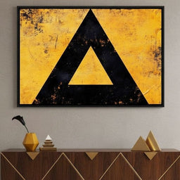 Yellow Grunge Triangle Signage