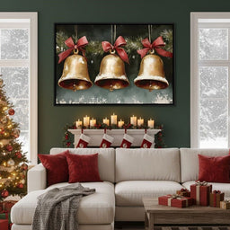 Snow Kissed Golden Holiday Bells