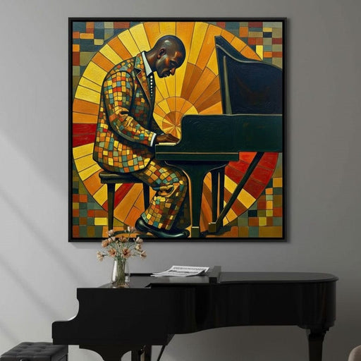 The Mosaic Pianist - TooplesArt Canvas Print