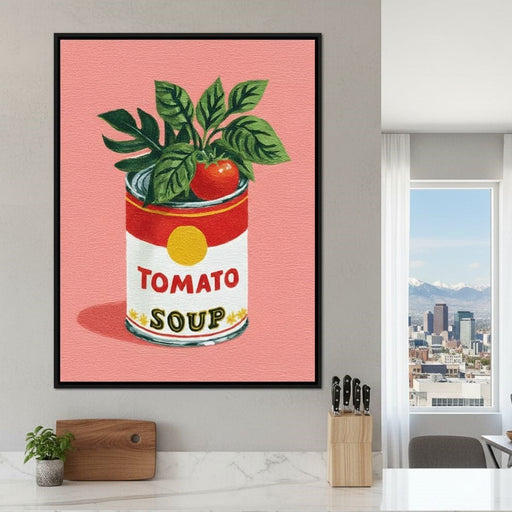Pop Tomato Soup Garden Can Canvas Print