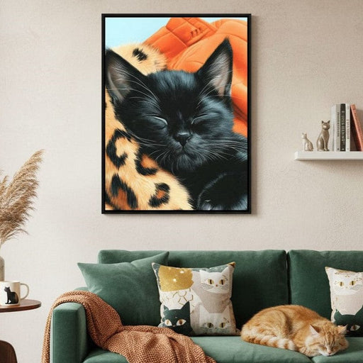 Dreamy Feline Slumber Bliss Canvas Print